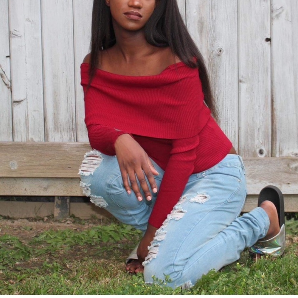 Elegant Off-Shoulder Sweater